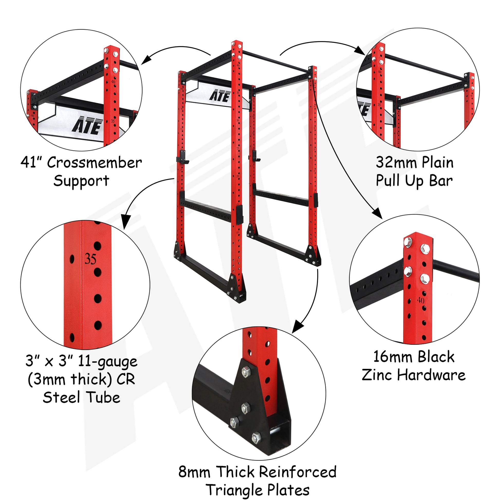 Flat Feet Power Rack Rhino V3