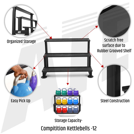 Kettlebell Rack 3-Tier - ATEONLINESHOP