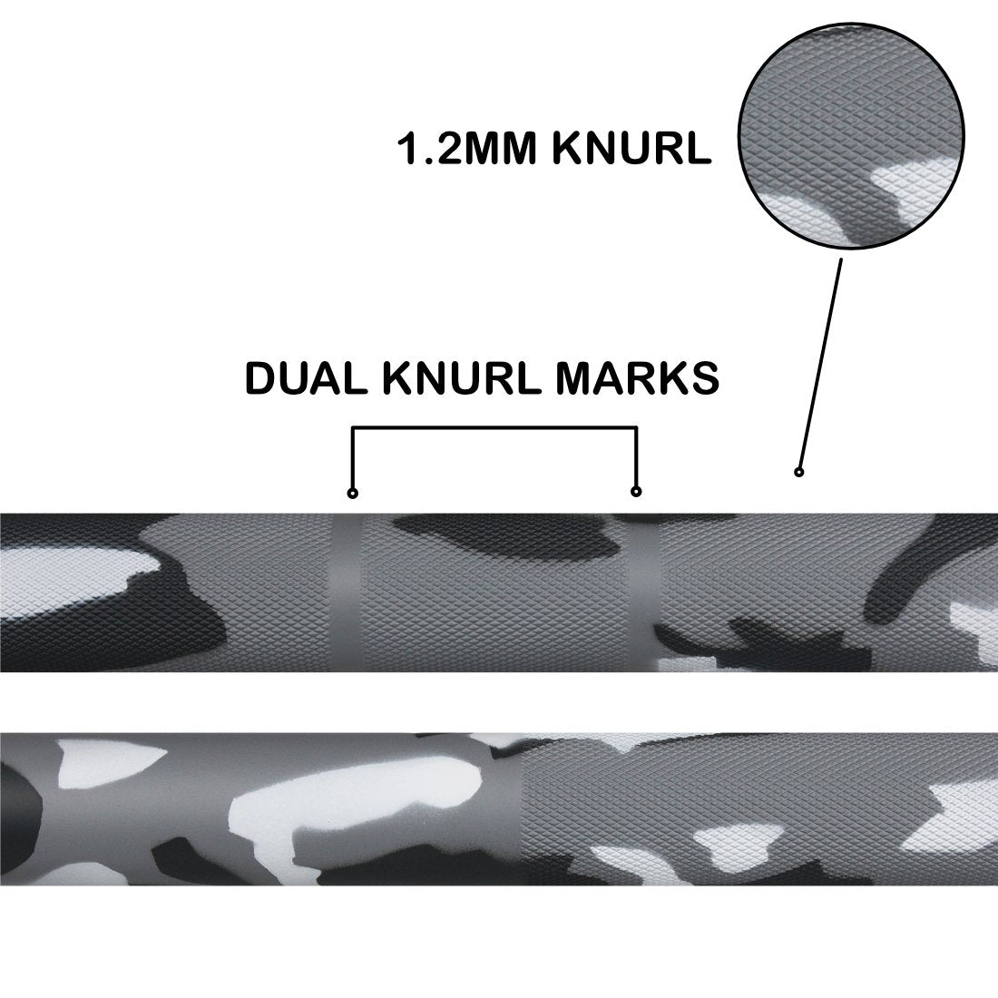 Olympic Barbell Weightlifting Arctic Camo Bar 20kg (Cerakote Camo)