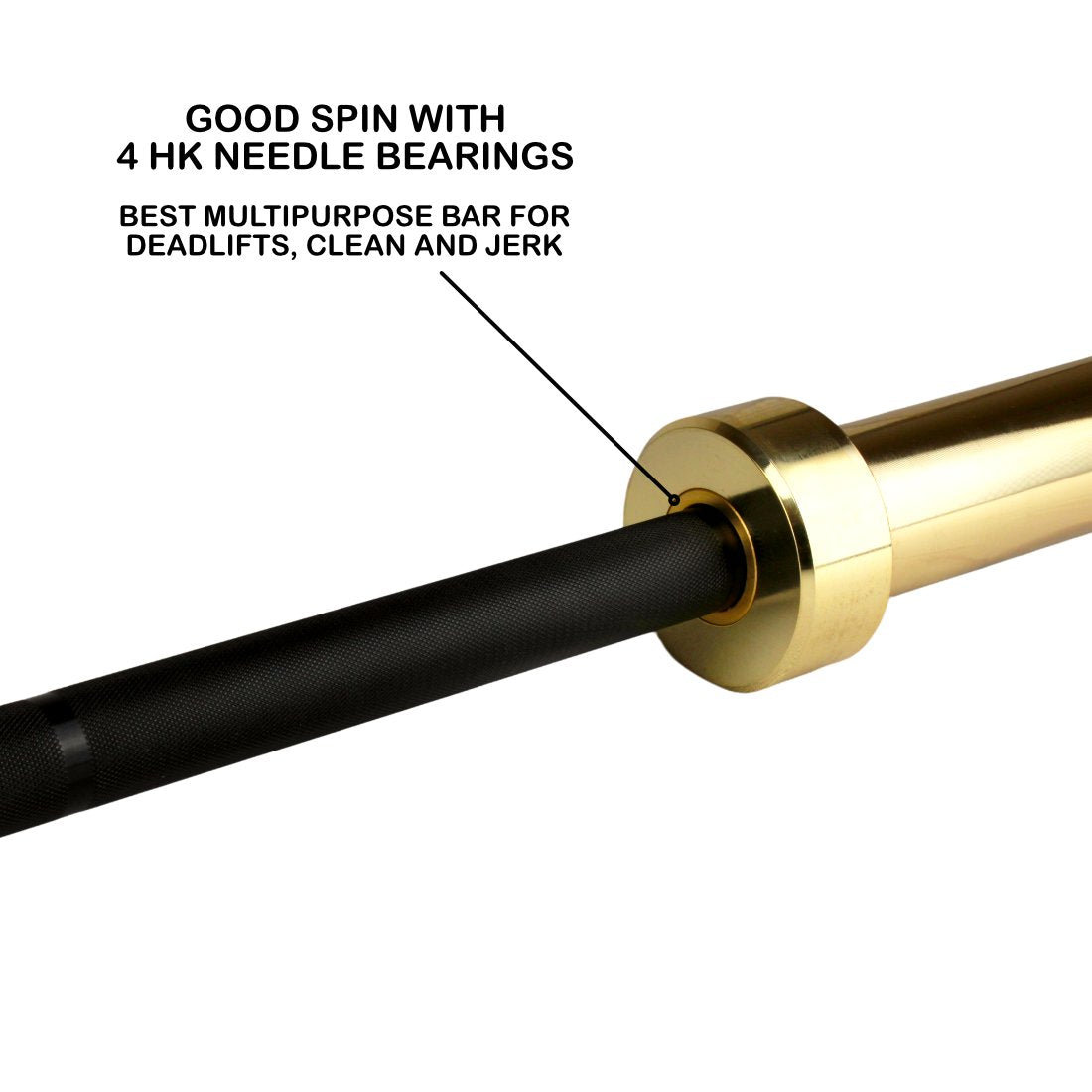Olympic Barbell Weightlifting Eagle Bar 20kg (Gold Edition) (Black Oxide/Gold)