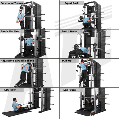 All In One Trainer X1 (Functional Trainer + Smith Machine + Squat Rack Combo)