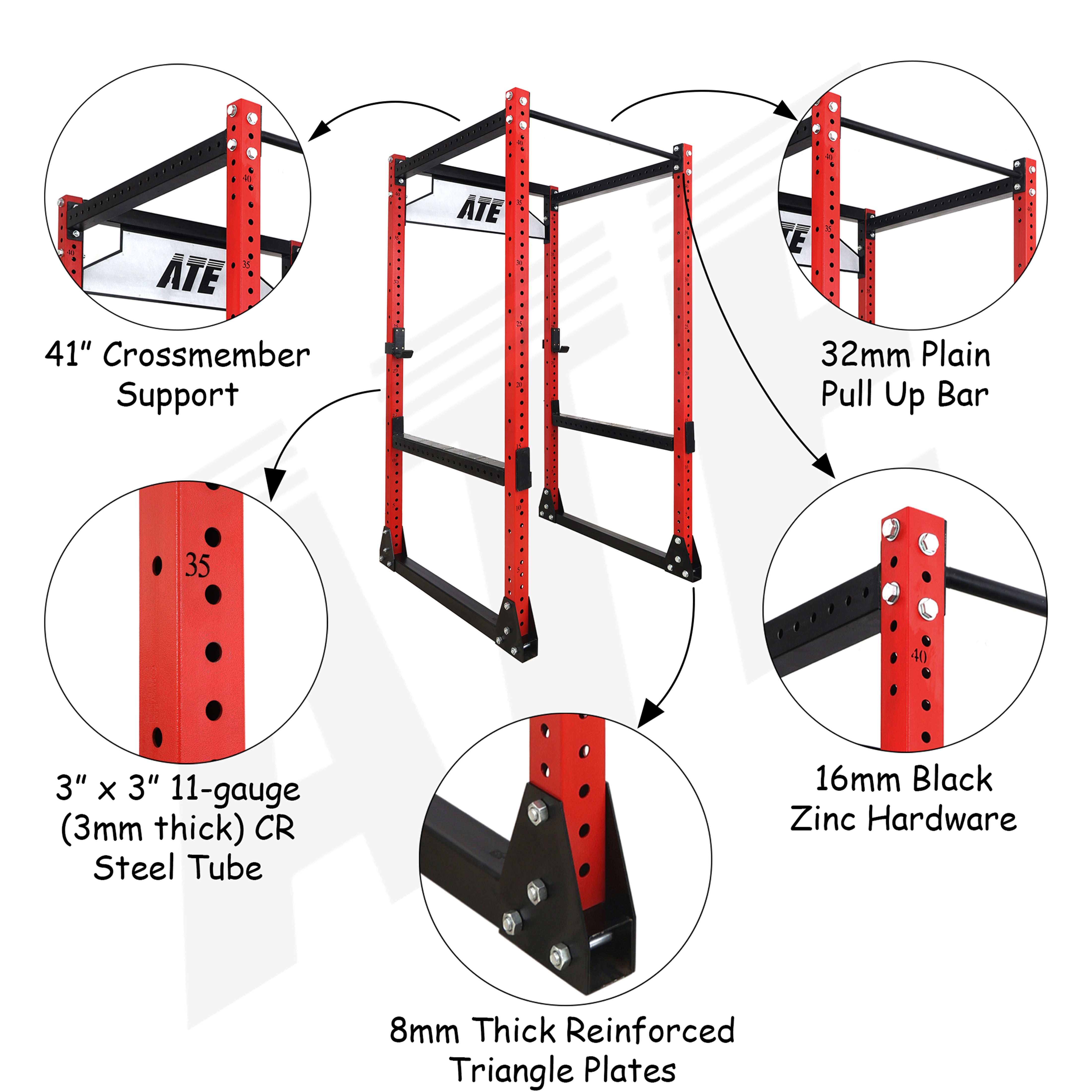 Rhino Power Rack V3 Flat Feet 41 Depth 4 Post Power Rack India ATEONLINESHOP