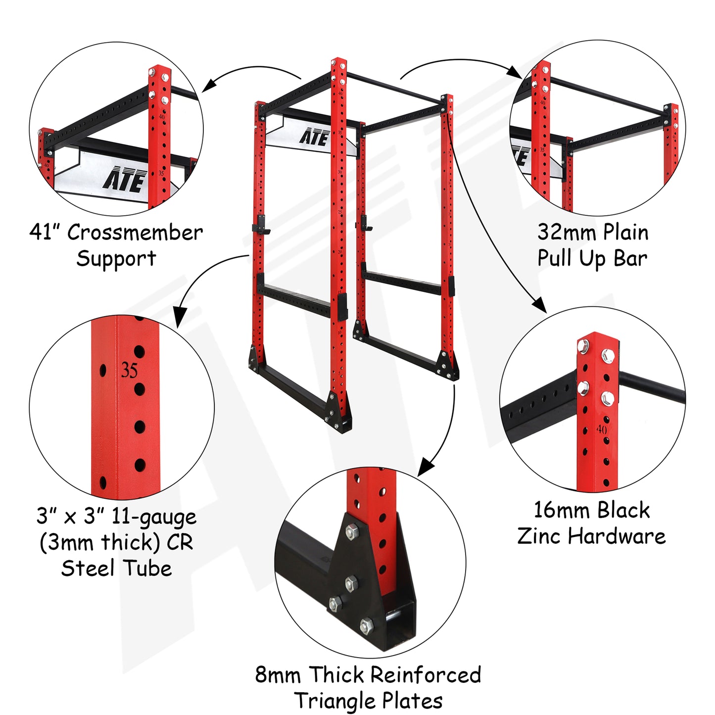  Flat Feet Power Rack Rhino V3