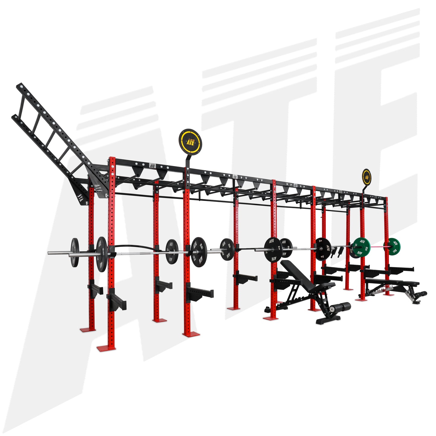 Rhino CrossFit Rig - 6 Station Rig with Monkey Bar