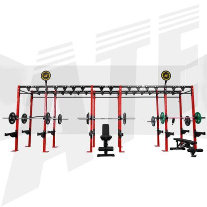 Rhino CrossFit Rig - 6 Station Rig with Monkey Bar