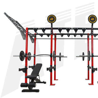 Rhino CrossFit Rig - 6 Station Rig with Monkey Bar