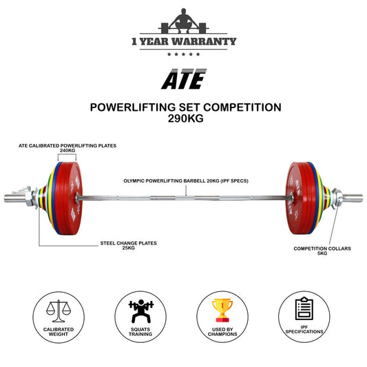 Powerlifting Set Competition 290Kg - ATEONLINESHOP