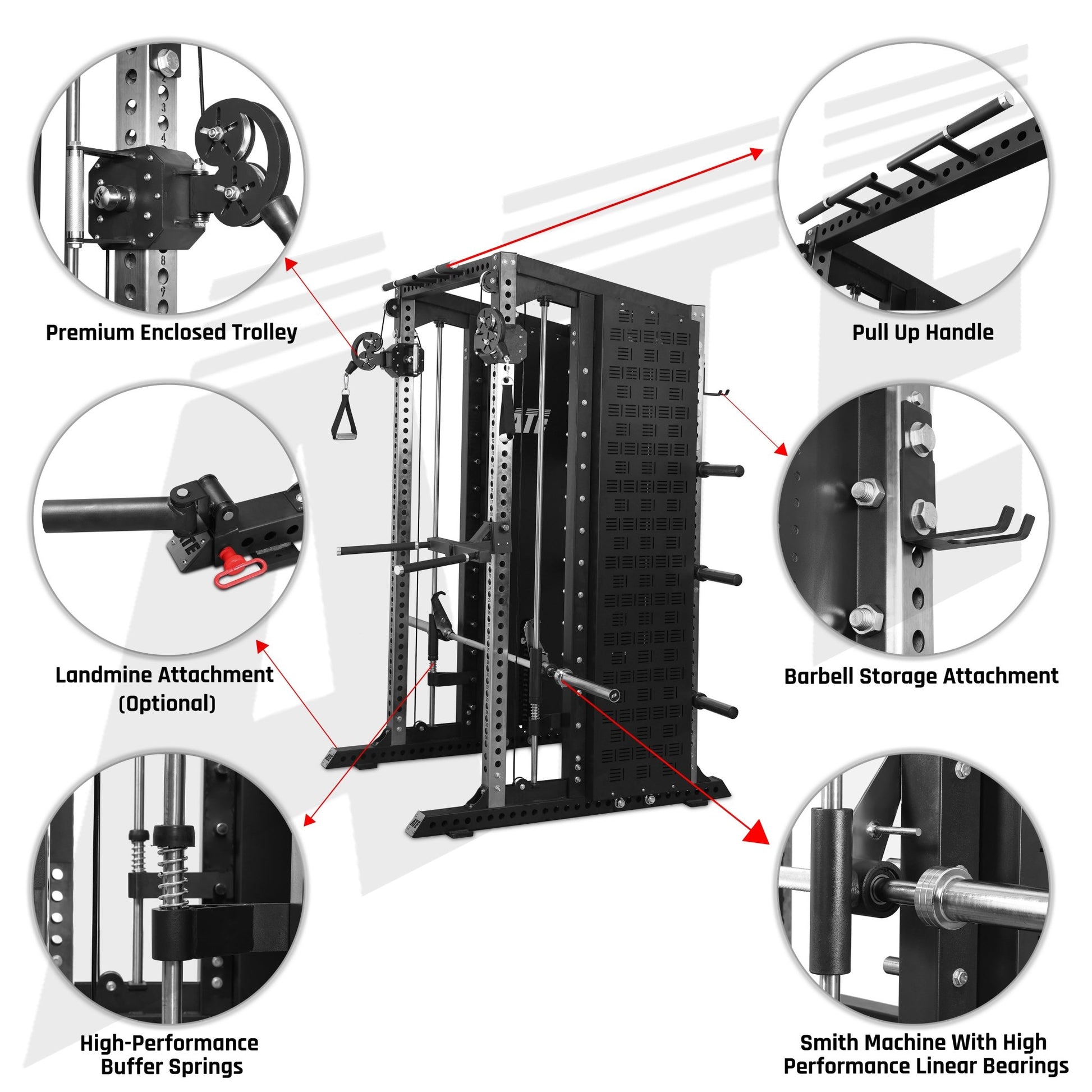 All In One Trainer X1 (Functional Trainer + Smith Machine + Squat Rack Combo) - ATEONLINESHOP