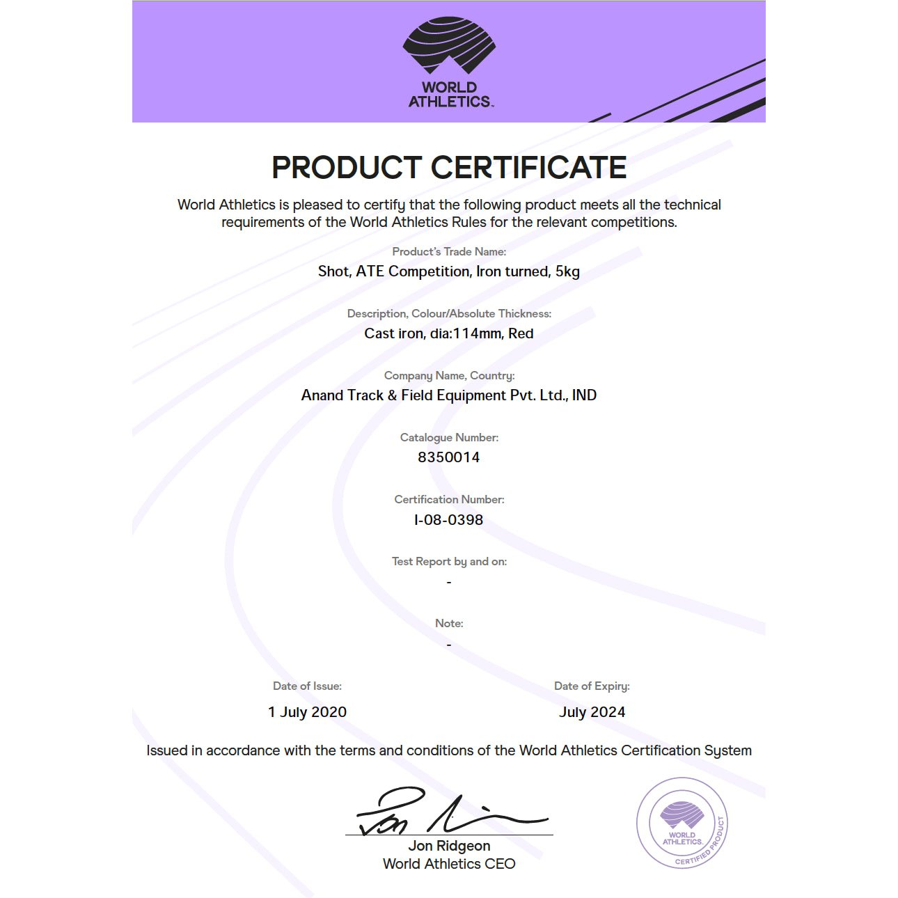 ATE Shot Put Competition Turned Iron - ATEONLINESHOP