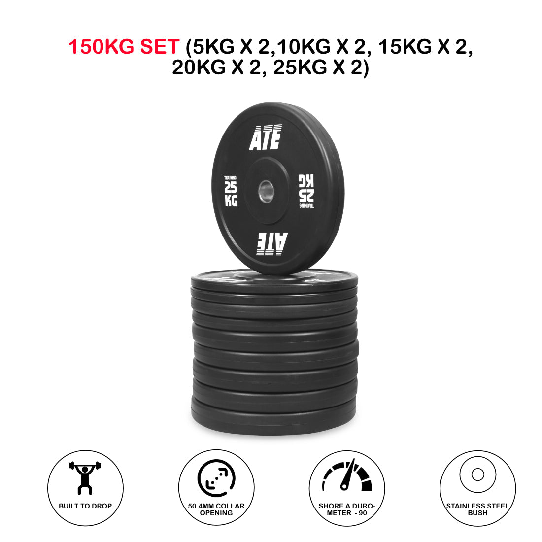Black Bumper Plates 3.0 - ATEONLINESHOP