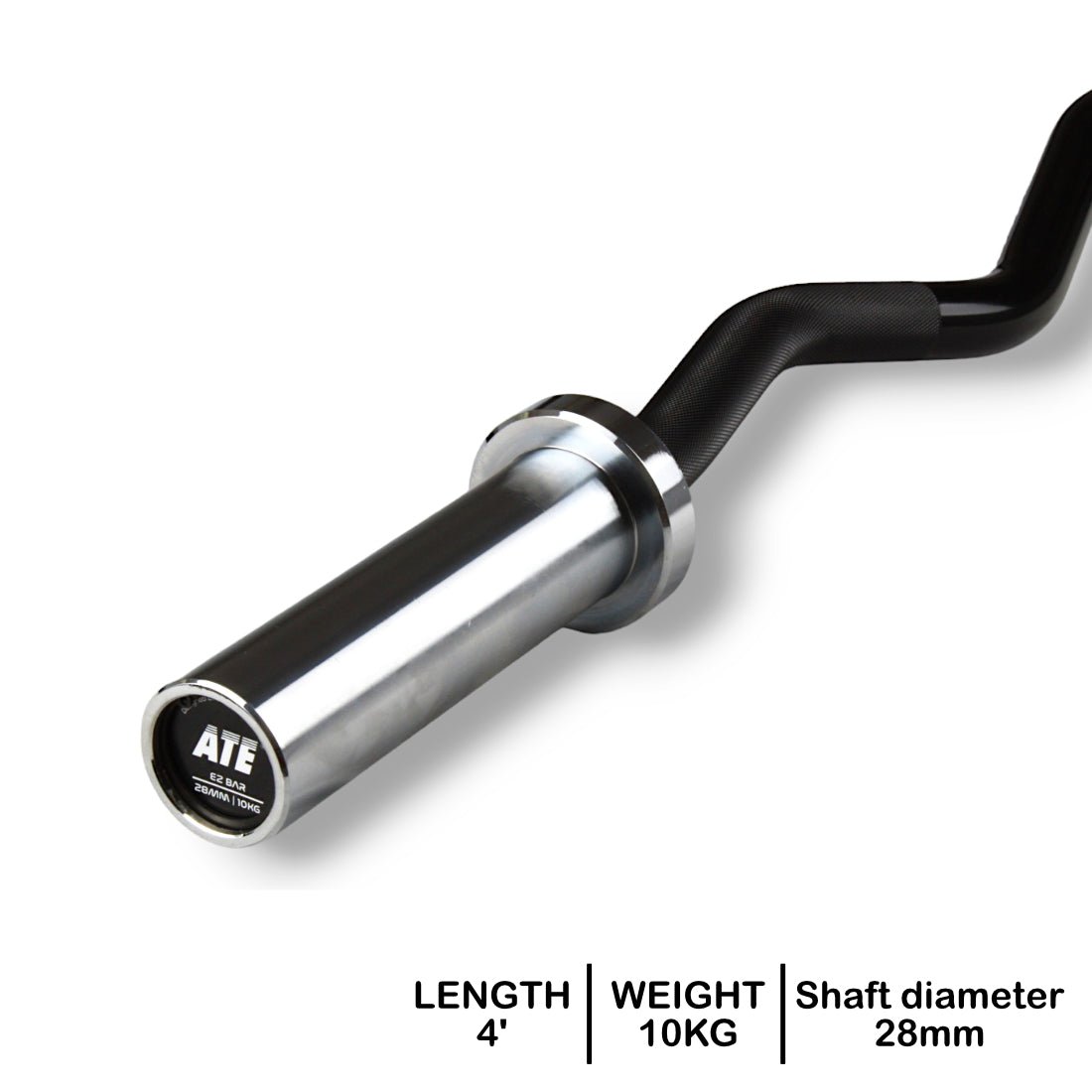 EZ Curl Barbell 4ft (Black Oxide/Chrome) - ATEONLINESHOP