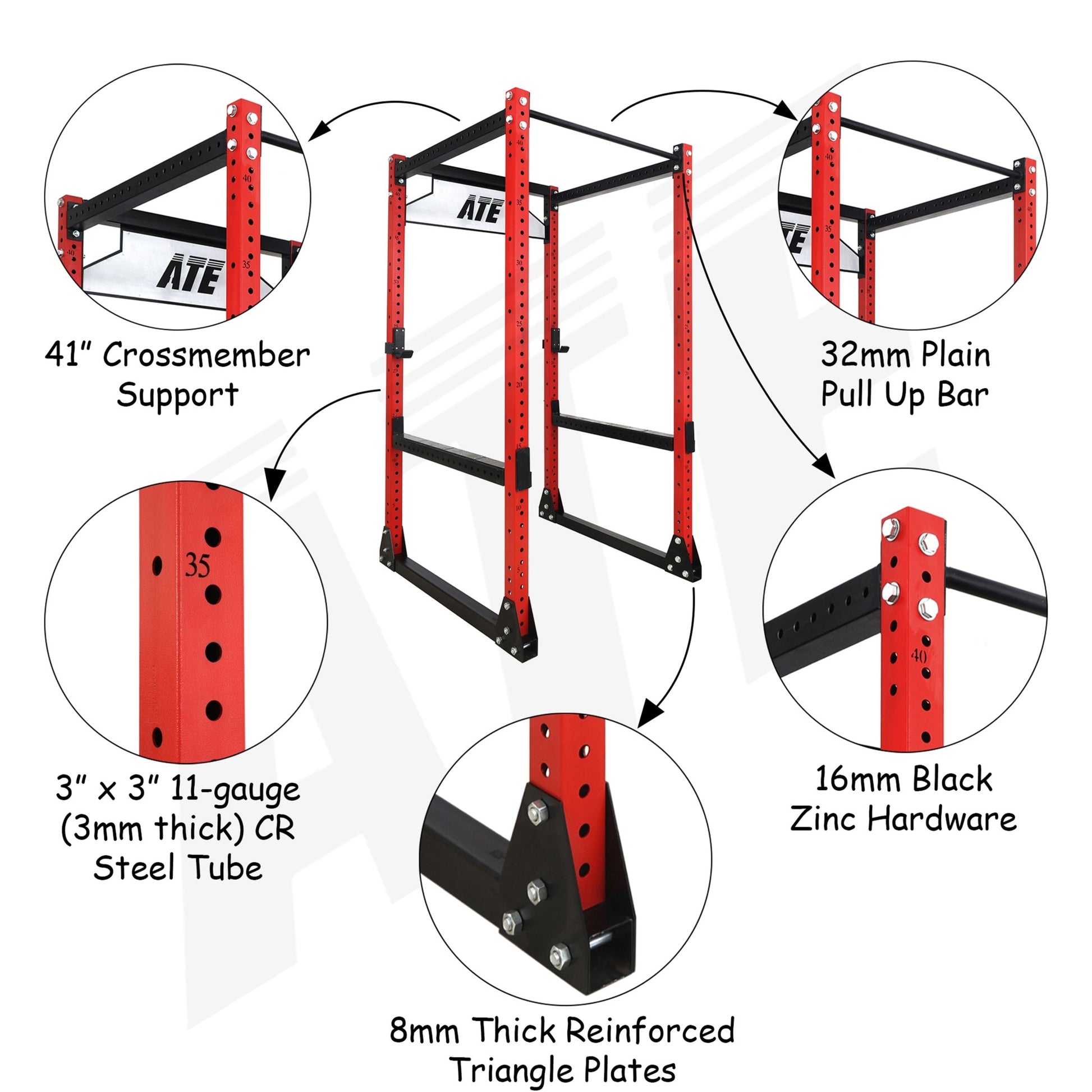 Flat Feet Rhino Power Rack V3 | 41" Depth | 4 Post - ATEONLINESHOP