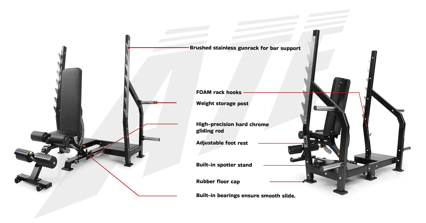 Multi Olympic Bench (Flat/Incline/Decline/Overhead Presses)