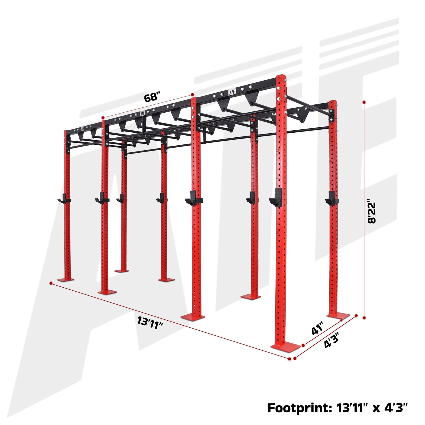 Rhino CrossFit Rig - 4 Station Rig with Monkey Bar - ATEONLINESHOP