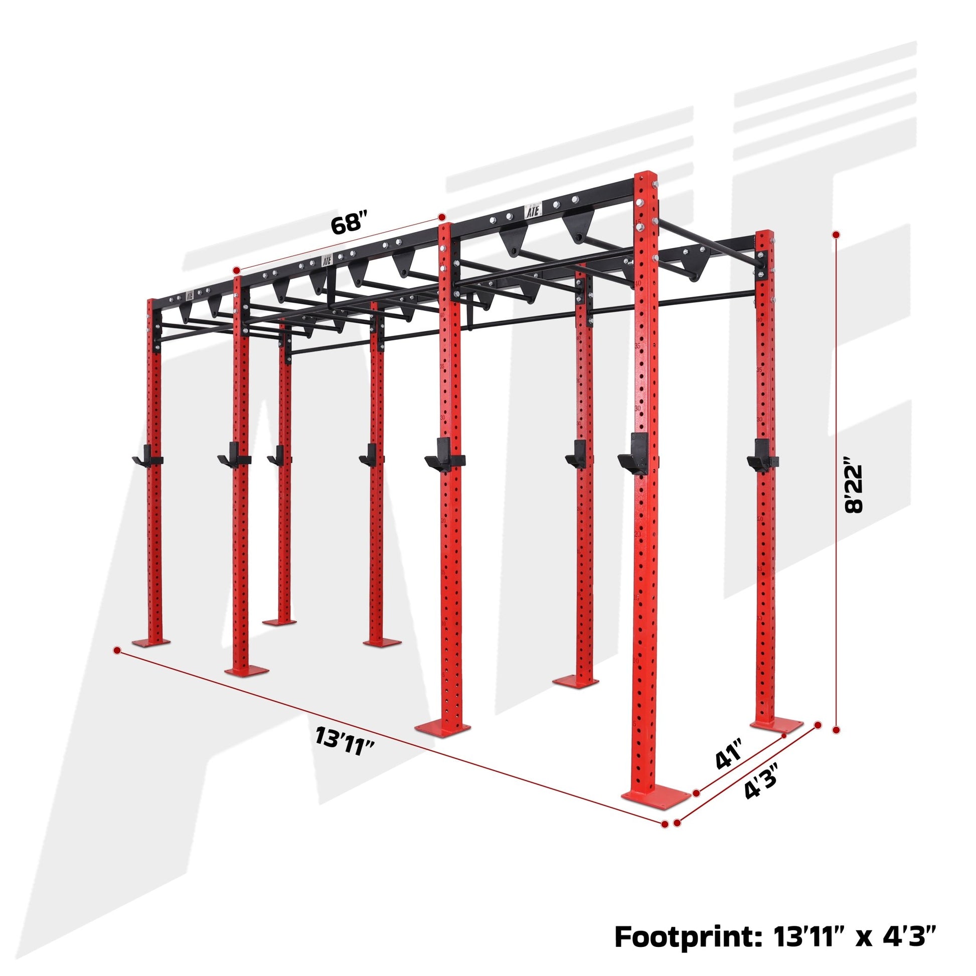 Rhino CrossFit Rig - 4 Station Rig with Monkey Bar - ATEONLINESHOP