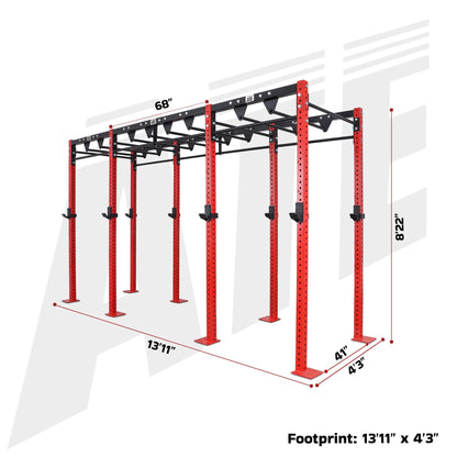 Rhino CrossFit Rig - 4 Station Rig with Monkey Bar - ATEONLINESHOP