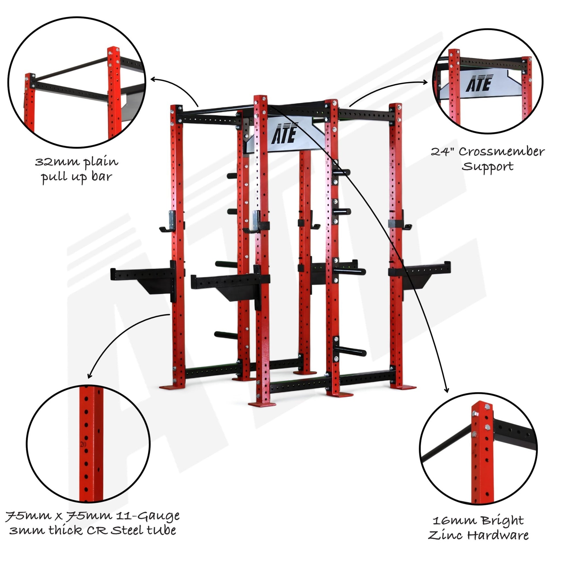 Rhino Double Half Rack V3 | 24" + 24" Depth | 6 - Post - ATEONLINESHOP