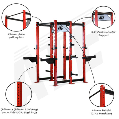 Rhino Double Half Rack V3 | 24" + 24" Depth | 6 - Post - ATEONLINESHOP