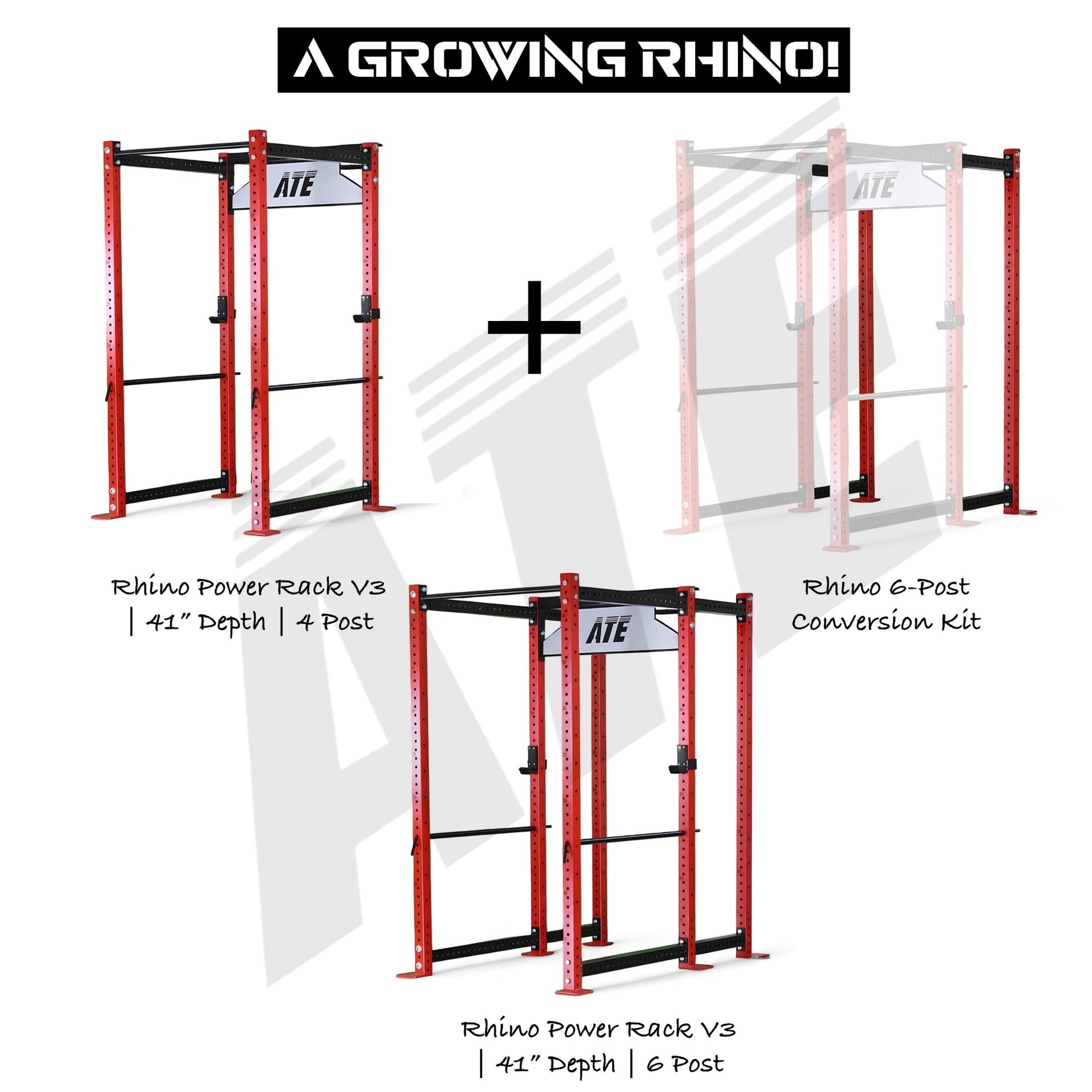 Rhino Power Rack V3 | 41" Depth | 6 - Post - ATEONLINESHOP