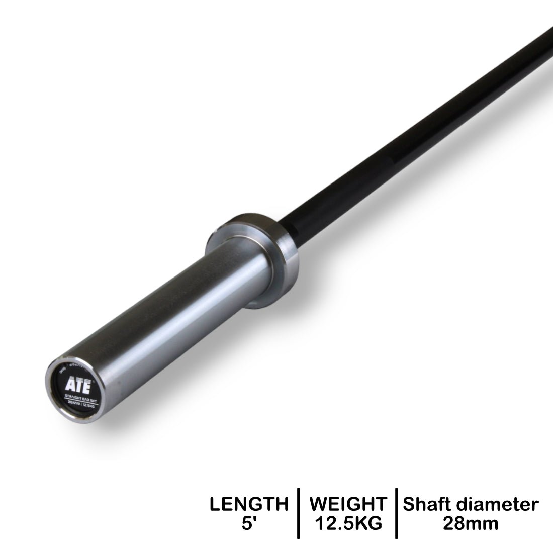 Straight Barbell 5ft (Black Oxide/Chrome) - ATEONLINESHOP