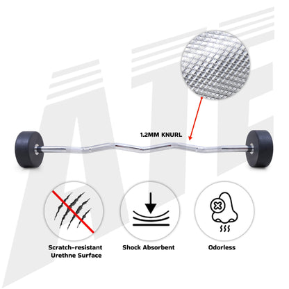 Urethane Fixed Weight Bar - Curl - 100kg Set - ATEONLINESHOP