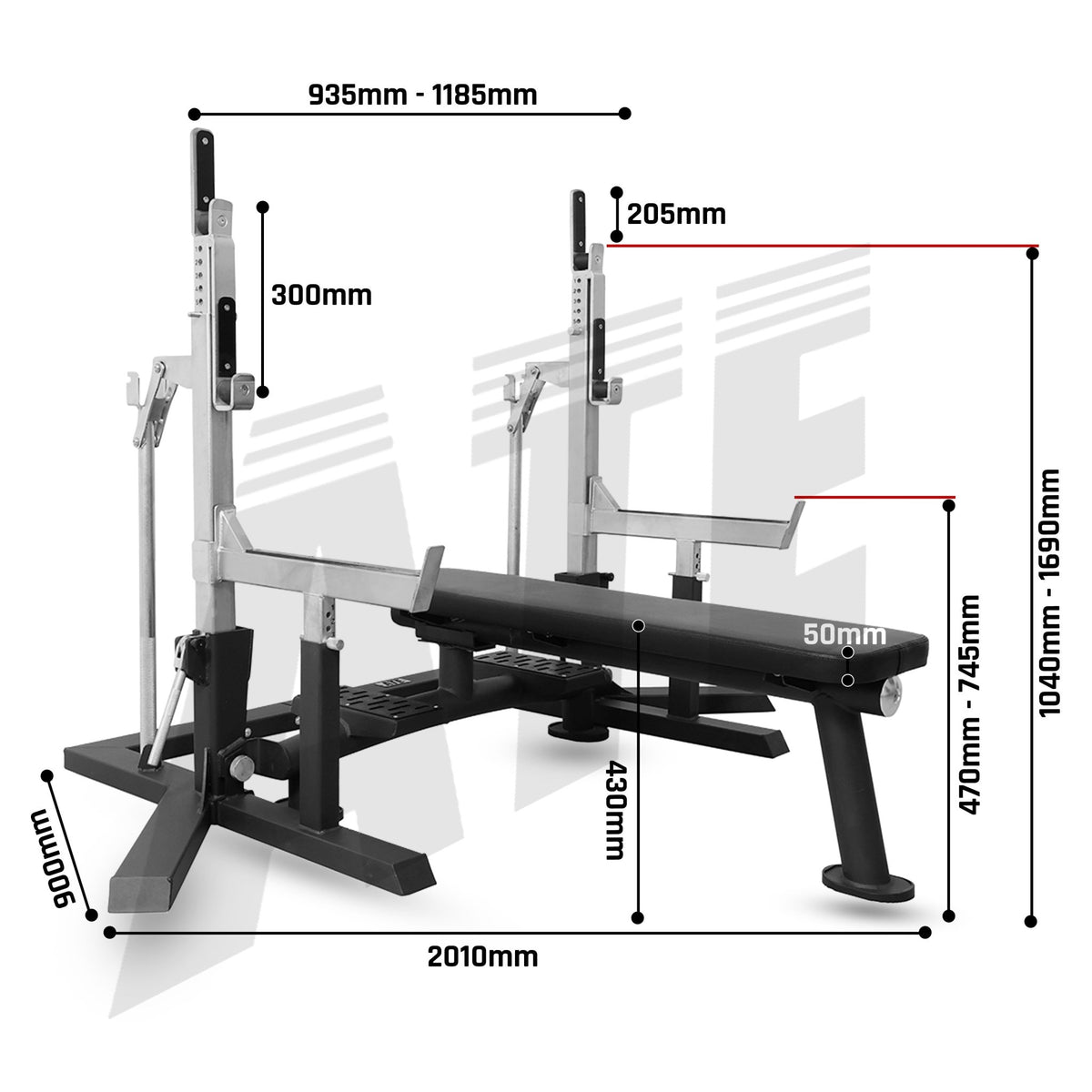 Powerlifting Compound Rack ATE X1 Powerlifting Combo Rack – 3×3