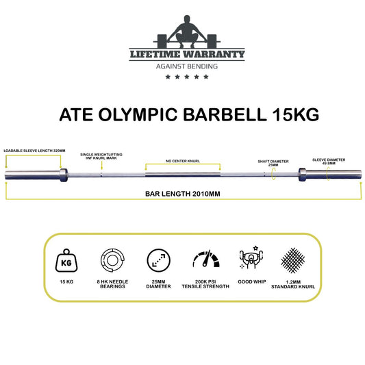 Olympic Barbell Weightlifting 15kg (Women's) - ATEONLINESHOP