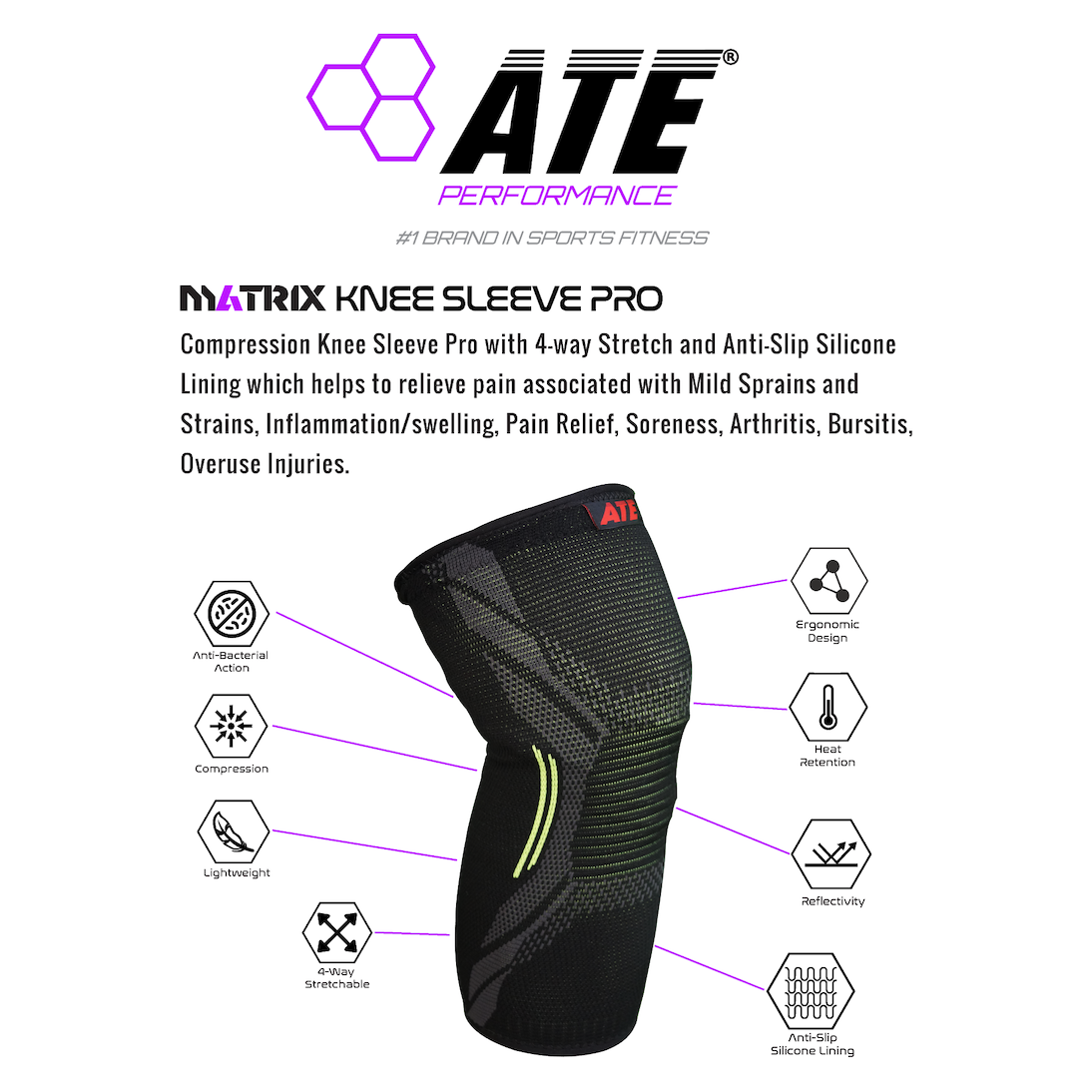 ATE Matrix Knee Sleeve Pro - ATEONLINESHOP