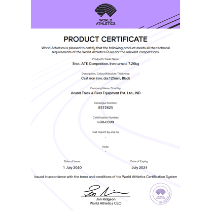 ATE Shot Put Competition Turned Iron - ATEONLINESHOP