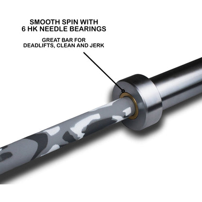 Olympic Barbell Weightlifting Arctic Camo Bar 20kg (Cerakote Camo) - ATEONLINESHOP