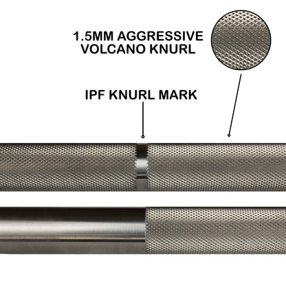 Powerlifting Barbell 20kg : Stainless Steel (IPF Specifications) - ATEONLINESHOP