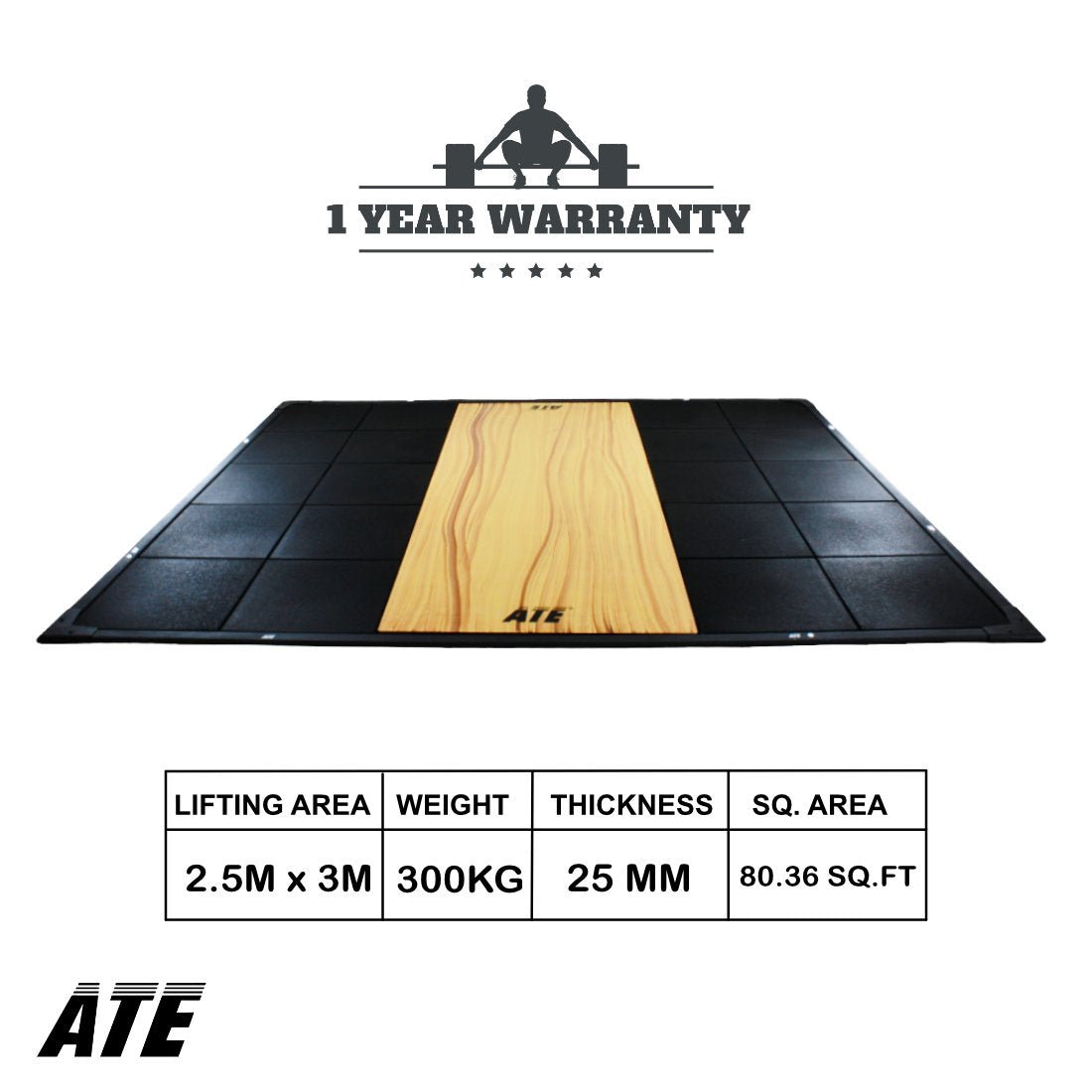 Weightlifting Platform Training (2.5m x 3m x 25mm) - ATEONLINESHOP