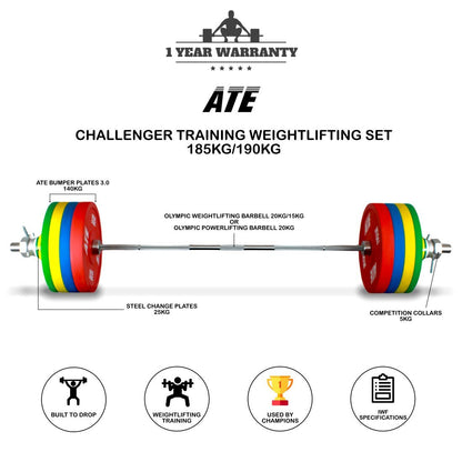 Weightlifting Set Training (190 Kg Mens - 185 Kg Women's) - ATEONLINESHOP